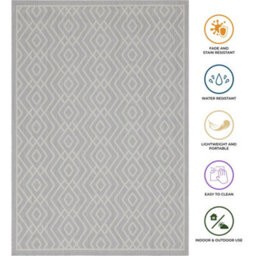 Homeart Outdoor Rugs Easy Cleaning Area Rugs For Balcony,garden,picnic,uv Weather Resistant  Grey Cream, 180 X 270 Cm - thumbnail 6