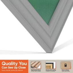 "16X16"" Light Grey Classic Vinyl Record Frame With Emerald Mount For 12 Inch Lp Disc - Ak Frames" - thumbnail 3
