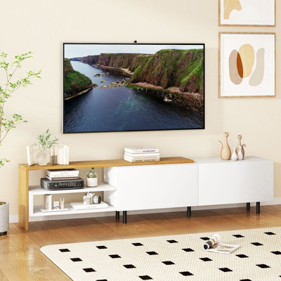Costway Tv Stand For 80 Inches Tvs 181Cm Long Entertainment Center With Storage Shelves - image 1