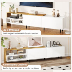 Costway Tv Stand For 80 Inches Tvs 181Cm Long Entertainment Center With Storage Shelves - thumbnail 9