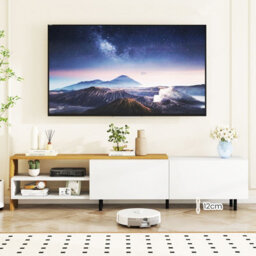 Costway Tv Stand For 80 Inches Tvs 181Cm Long Entertainment Center With Storage Shelves - thumbnail 4
