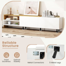Costway Tv Stand For 80 Inches Tvs 181Cm Long Entertainment Center With Storage Shelves - thumbnail 7