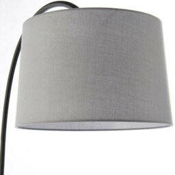 1.6M Curved Floor Lamp Matt Black & Grey Shade Free Standing Living Room Light - thumbnail 4