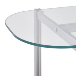 Beliani Console Table Lovell Tempered Glass Silver - thumbnail 5