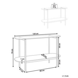 Beliani Console Table Lovell Tempered Glass Silver - thumbnail 3