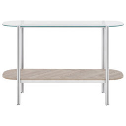 Beliani Console Table Lovell Tempered Glass Silver - thumbnail 4