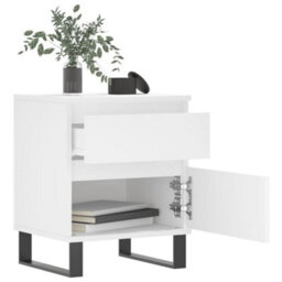 Berkfield Bedside Cabinet White 40X35X50 Cm Engineered Wood - thumbnail 3