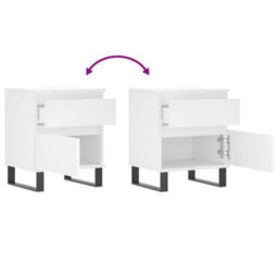 Berkfield Bedside Cabinet White 40X35X50 Cm Engineered Wood - thumbnail 9