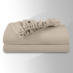 Bedlooms King Fitted Sheet 25Cm Extra Deep - Soft Microfiber Deep Pocket Elacticated Bed Fitted Sheets Beige, 152X200 Cm - thumbnail 6