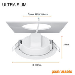 Paul Russells Led Round Panel Ceiling Lights, 8W 750 Lumens, Spotlights, Ip20, 4000K Cool White, Pack Of 10 - thumbnail 3