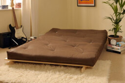 Comfy Living 4Ft6 Futon Set In Chocolate - thumbnail 2