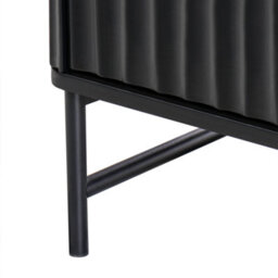 Wyld And Coco Novahome Two Drawer Bedside Table Black Marble-Effect Mdf Nightstand 48 X 40 X 50 Cm - thumbnail 8