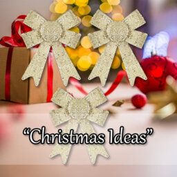 Tinsel Bows Christmas Decoration X 3 10Cm X 13Cm X 3Cm Champagne - thumbnail 5