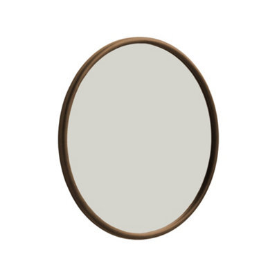 Sweeek - Round Rubberwood Mirror Dia 60Cm Walnut - Ivy - image 1