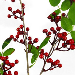 Leaf 80Cm Artificial Red Christmas Berry Spray - thumbnail 5