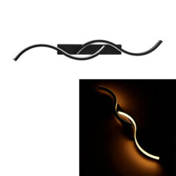Living And Home 14W S-Shaped Black Warm Light Led Indoor Decorative Wall Lamp - thumbnail 2