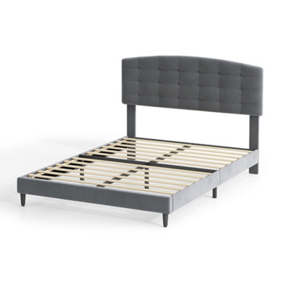MCC Direct Velvet Upholstered Kingsize Bed Frame With Adjustable Headboard Cheyenne - image 1