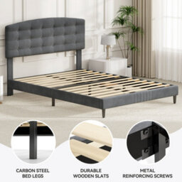MCC Direct Velvet Upholstered Kingsize Bed Frame With Adjustable Headboard Cheyenne - thumbnail 4
