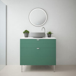Bubly Bathrooms Georgia 600mm Round Black Frame Led Bathroom Mirror, Tunable White & Demister - thumbnail 3