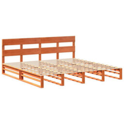 Berkfield Bed Frame Without Mattress Wax Brown 180X200 Cm Super King Solid Wood Pine - thumbnail 3