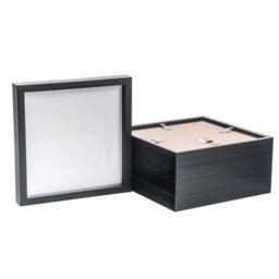 "Nicola Spring 10 X 10"" Photo Frames - Black - 3D Photo Frame Picture Frame Box Portrait Display Case (53 X 53Cm) Set Of 5" - thumbnail 1