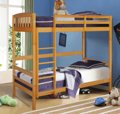 Comfy Living 3Ft Caramel Wooden Combination Bunk Bed - image 1