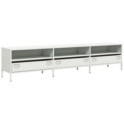Berkfield Industrial Tv Cabinet White 202X39X43.5 Cm Cold-Rolled Steel - image 1