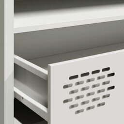 Berkfield Industrial Tv Cabinet White 202X39X43.5 Cm Cold-Rolled Steel - thumbnail 9