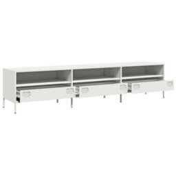 Berkfield Industrial Tv Cabinet White 202X39X43.5 Cm Cold-Rolled Steel - thumbnail 5