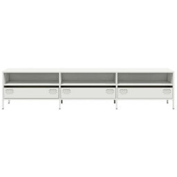 Berkfield Industrial Tv Cabinet White 202X39X43.5 Cm Cold-Rolled Steel - thumbnail 4