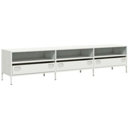 Berkfield Industrial Tv Cabinet White 202X39X43.5 Cm Cold-Rolled Steel