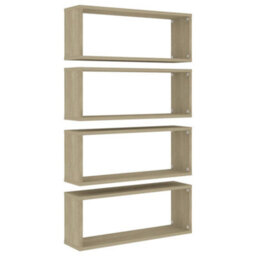 Berkfield Wall Cube Shelf 4 Pcs Sonoma Oak 60X15X23 Cm Engineered Wood - thumbnail 2