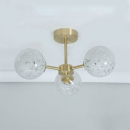 Valuelights India White Confetti Glass 3 Way Flush Ceiling Light - thumbnail 3