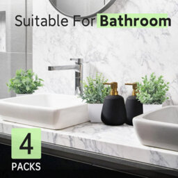 CLEFFNS Home Decoration 4Pcs Simulation Bonsai, Artificial Greenery Potted Plants, Fake Plant For Farmhouse Bedroom Bathroom Home Decor - thumbnail 4