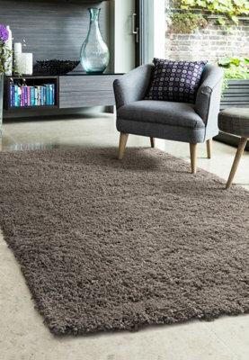 Melrose Venus Shaggy Dark Natural High Pile Large Area Rug 140/200Cm - image 1