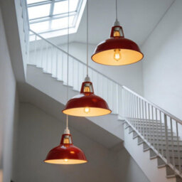 Metal E27 Red Pendant Light Shade With Reducer Plate - Industrial Style Ceiling Lamp Shade, 31.5Cm, Modern Kitchen And Dining - thumbnail 5