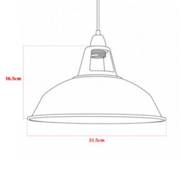 Metal E27 Red Pendant Light Shade With Reducer Plate - Industrial Style Ceiling Lamp Shade, 31.5Cm, Modern Kitchen And Dining - thumbnail 3