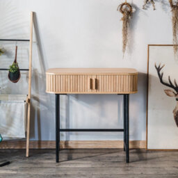 Nordlys 2-Sliding Door Metal And Wood Console Table Classic Style Living Room - thumbnail 8