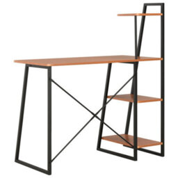 Berkfield Modern Desk With Shelving Unit Black And Brown 102X50X117 Cm - thumbnail 4