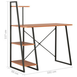 Berkfield Modern Desk With Shelving Unit Black And Brown 102X50X117 Cm - thumbnail 7