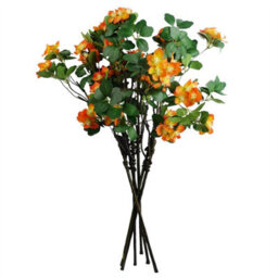 Leaf Pack Of 6 X 60Cm Flower Foliage Spray - Orange - thumbnail 6