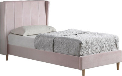 Seconique Amelia 3Ft Single Bed In Pink Velvet Fabric - image 1