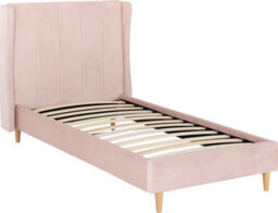 Seconique Amelia 3Ft Single Bed In Pink Velvet Fabric - thumbnail 2
