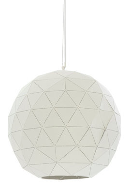 Orsina Medium White Pendant Light, Geometric Steel Hanging Light Fixture, Clean White Shade With Stylish Cut-Outs - image 1