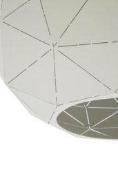 Orsina Medium White Pendant Light, Geometric Steel Hanging Light Fixture, Clean White Shade With Stylish Cut-Outs - thumbnail 3