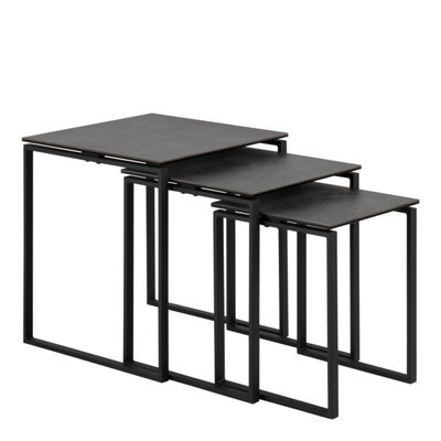 Furniture To Go Katrine Ceramic Nest Of Tables In Black Set Of 3 - image 1