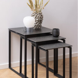 Furniture To Go Katrine Ceramic Nest Of Tables In Black Set Of 3 - thumbnail 3