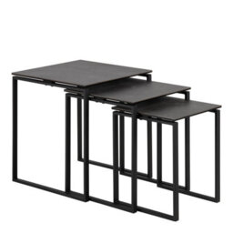 Furniture To Go Katrine Ceramic Nest Of Tables In Black Set Of 3 - thumbnail 1