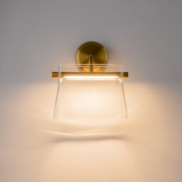 Luminosa Lighting Luminosa Cabaret Modern Wall Lamp Brass 3000K 850Lm Glass Shade - thumbnail 4