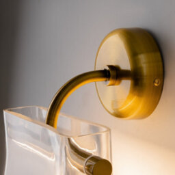 Luminosa Lighting Luminosa Cabaret Modern Wall Lamp Brass 3000K 850Lm Glass Shade - thumbnail 5